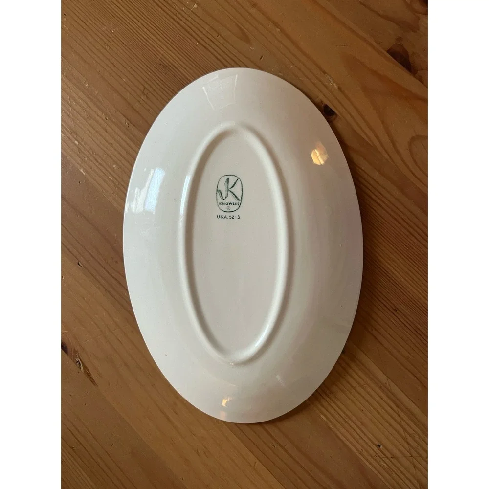Vintage Edwin M Knowles Oval Platter Colonial House Cottagecore Grandmillennial